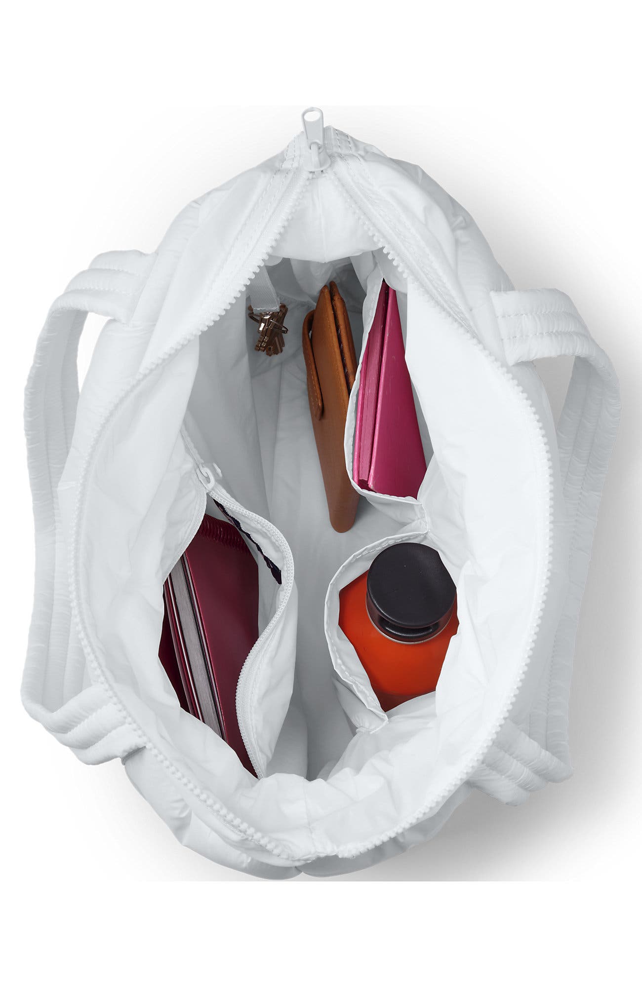 Lands' End Wanderweight Ultralight Packable Tote Bag, Alternate, color, White