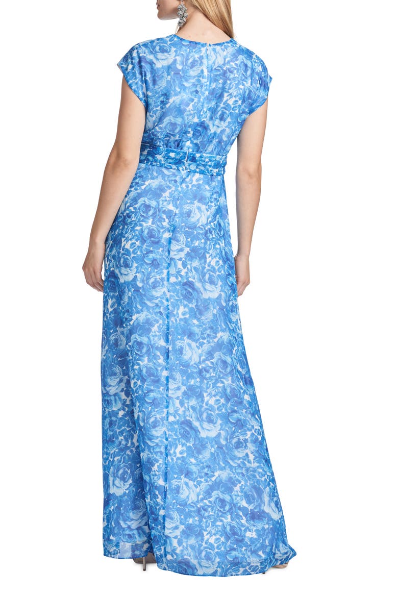 Leah Floral Chiffon Gown, Alternate, color, MEDITERRANEAN BLOOM