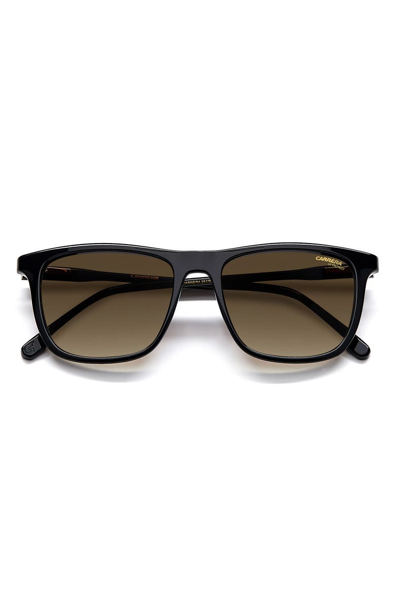 Carrera Eyewear 53mm Rectangular Sunglasses, Alternate, color, Black