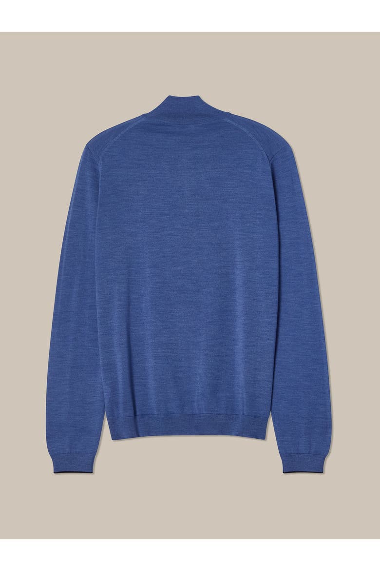 Eastwood Quarter Zip Sweater, Alternate, color, Sky Blue with Navy Tipping