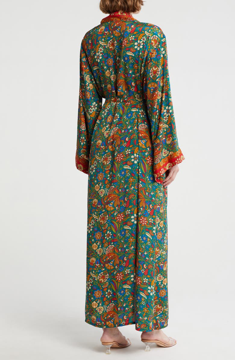 La Fiorentina Paisley Cover-Up Dress, Alternate, color, Red/Green