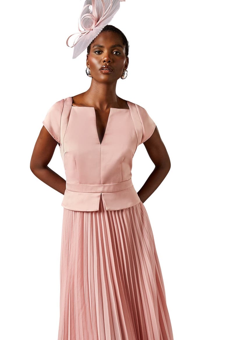 Midi Wedding Guest Dress, Alternate, color, Blush
