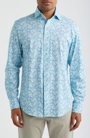 Bugatchi Devon OoohCotton® Floral Print Long Sleeve Button-Up Shirt