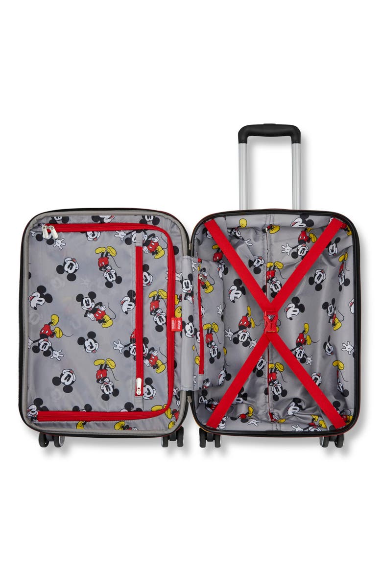 Disney Hardside Carry-On 21-Inch Luggage with Spinner Wheels, Alternate, color, Molded Mickey: Black