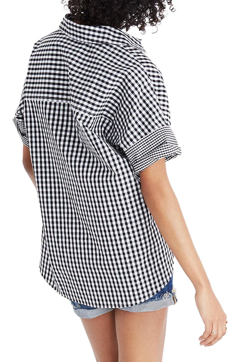Madewell Gingham Play Button Down Shirt, Alternate, color,