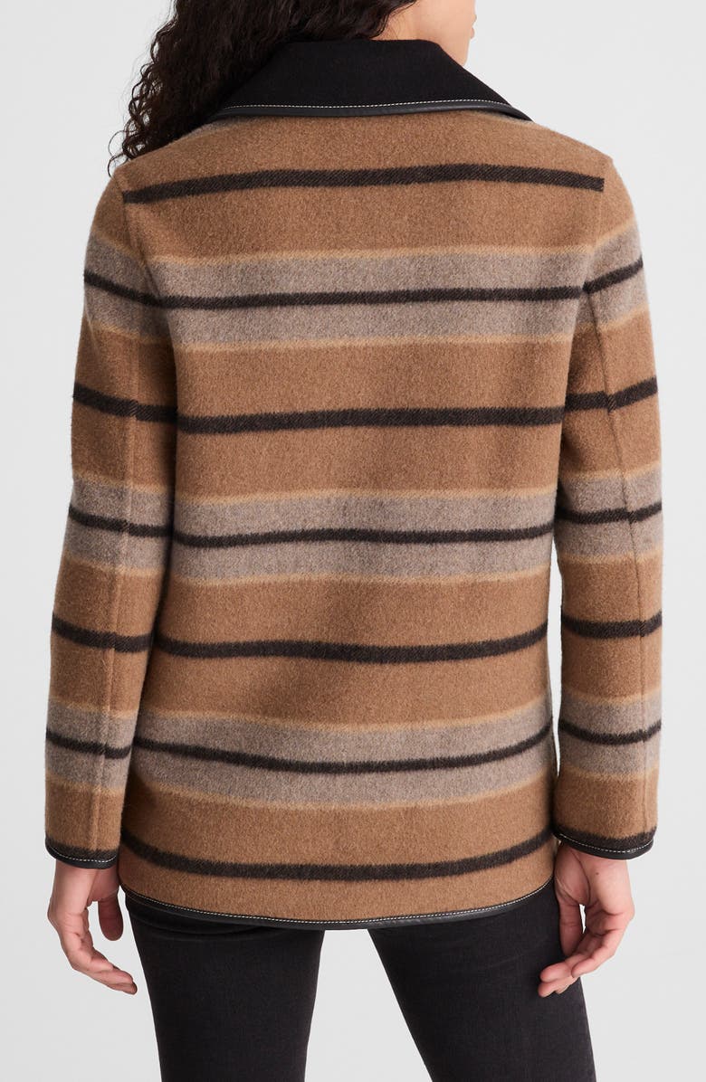 Madewell Stripe Chore Jacket, Alternate, color, Rustic Umber