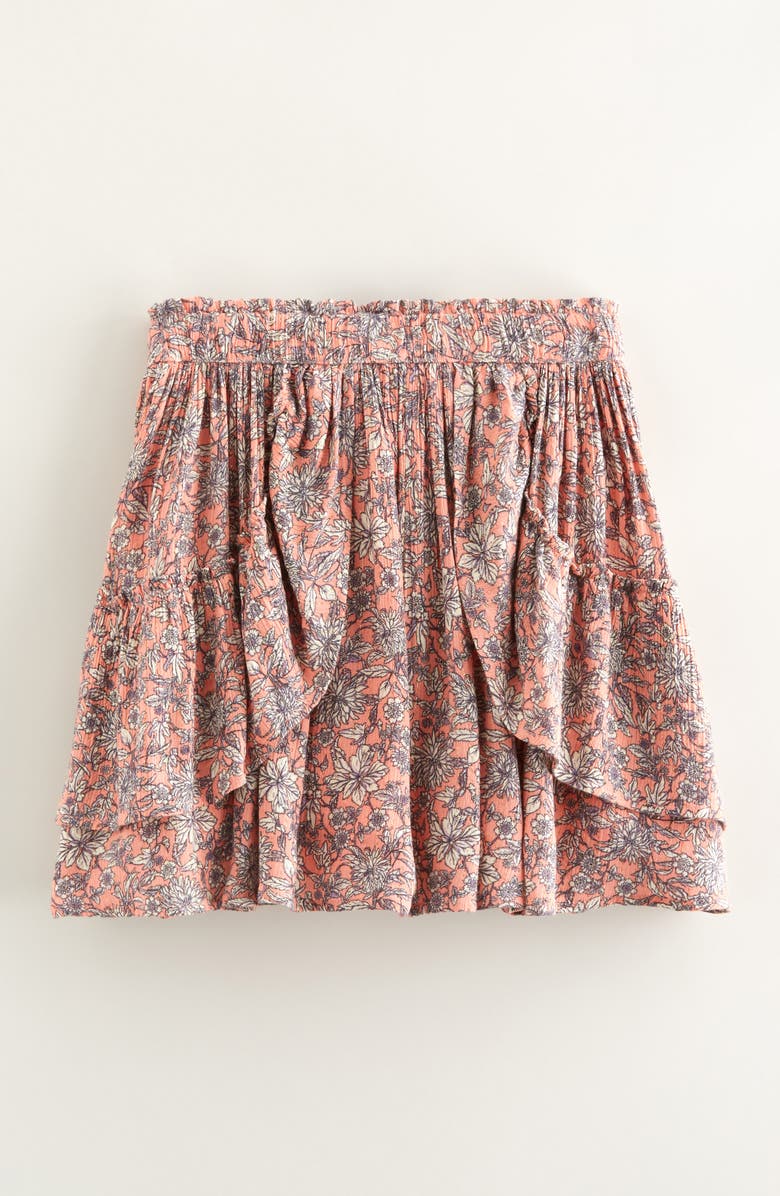 Treasure & Bond Kids' Sparkle Tiered Ruffle Skirt, Main, color, Pink Lantana Jules Floral