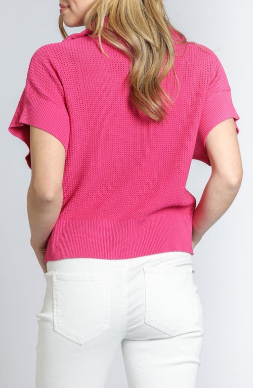 Apny Open Stitch Quarter Zip Sweater In Pink