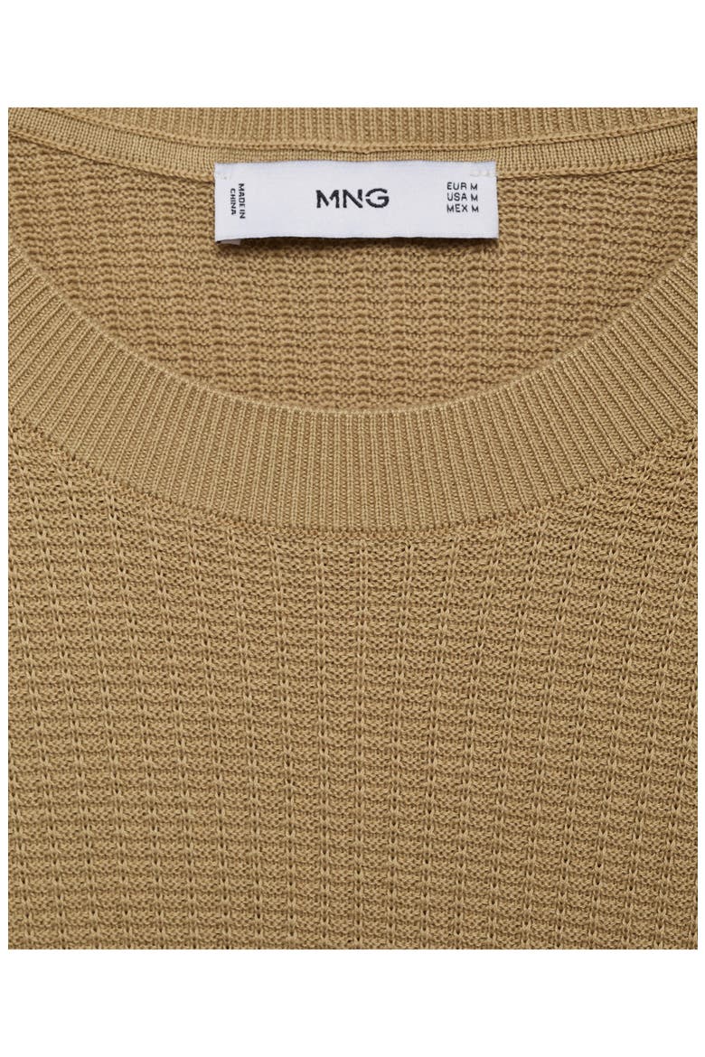 Textured Cotton Knit T-Shirt, Alternate, color, BEIGE