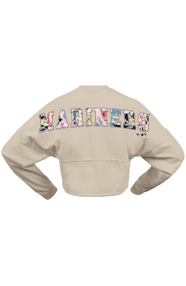 FANATICS Women's Fanatics  Cream Seattle Mariners Floral Preppy Cropped Long Sleeve T-Shirt, Alternate, color, 