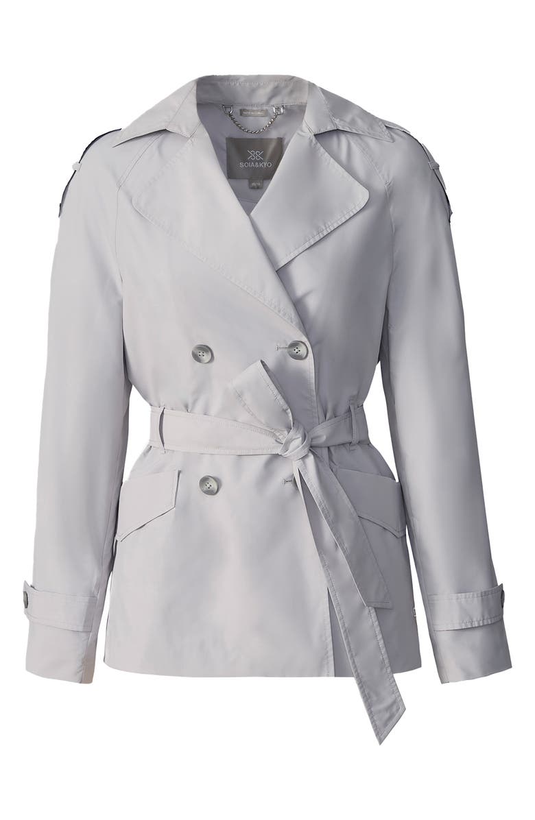 Soia & Kyo Medina Double Breasted Water Repellent Jacket, Alternate, color, Stone