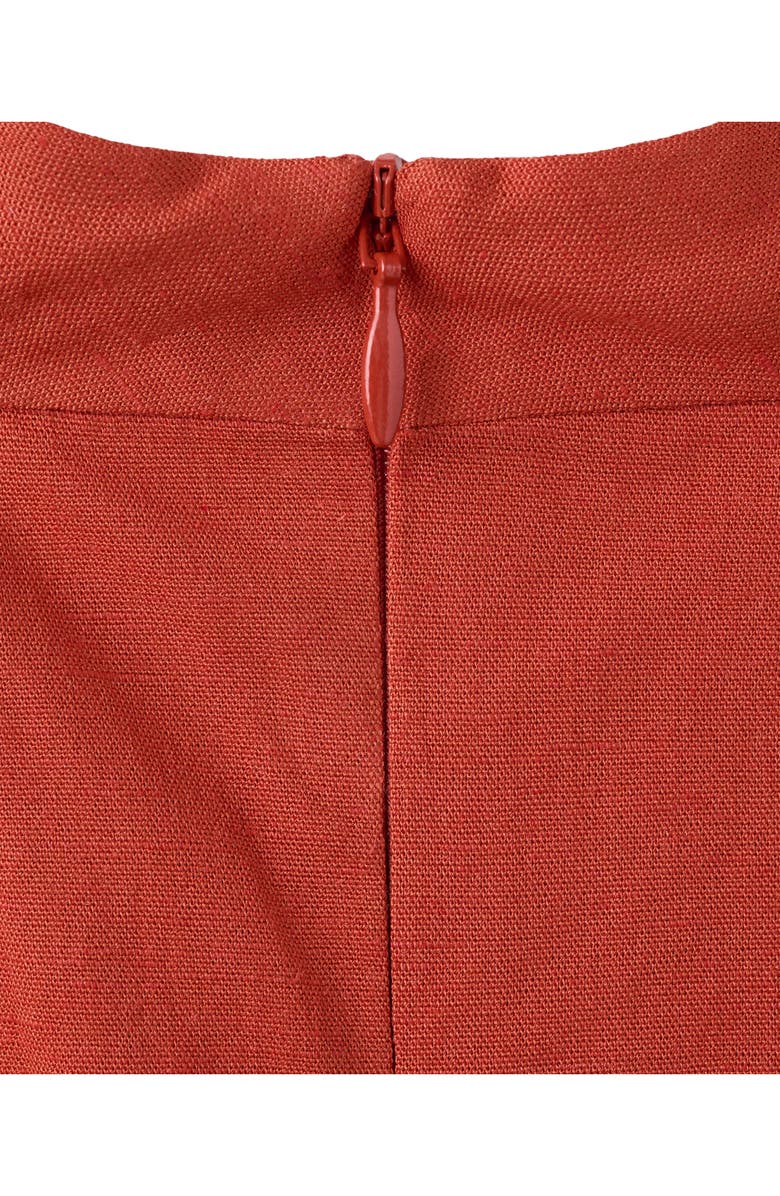 MANGO Draped Sleeveless Midi Dress, Alternate, color, Orange