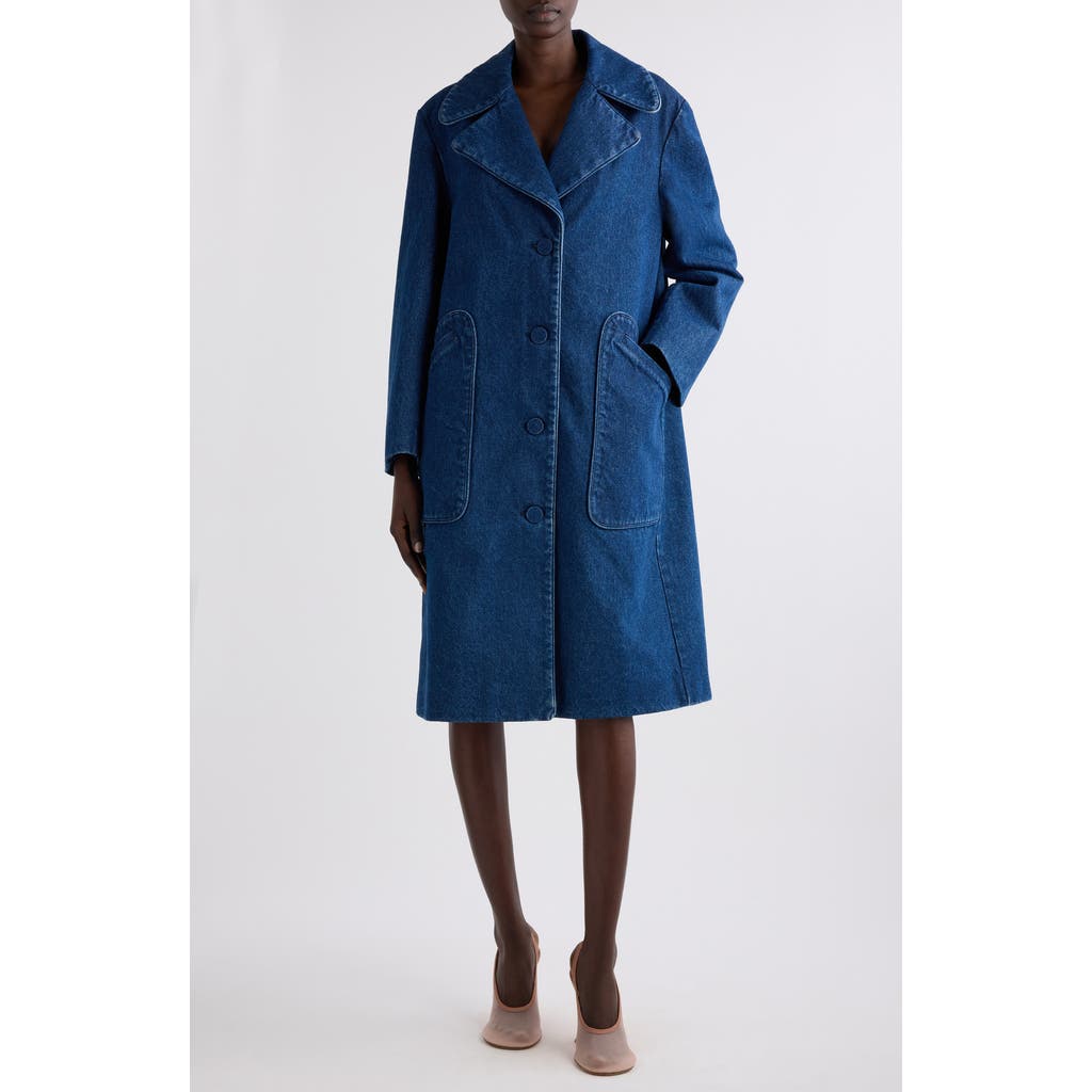 Dries Van Noten Ricca Denim Coat In Blue