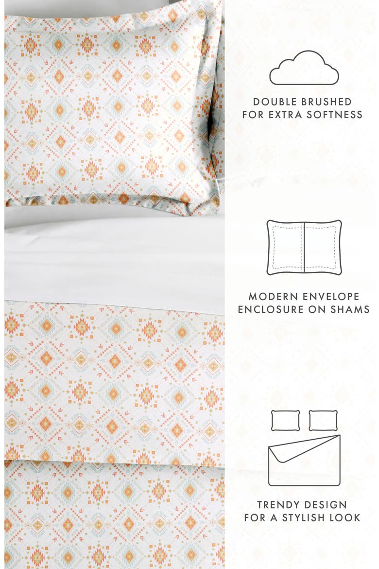 Premium Ultra Soft Geometric Dreams 3-Piece Duvet Cover Set, Alternate, color, CORAL