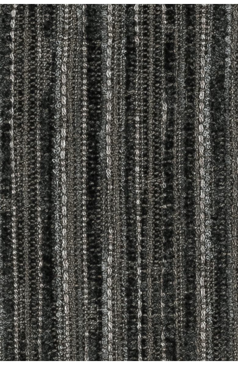 Elaine Smith Luxe Stripe Chenille & Boucle textured Indoor & Outdoor Woven Accent Pillow, Alternate, color, Charcoal Square