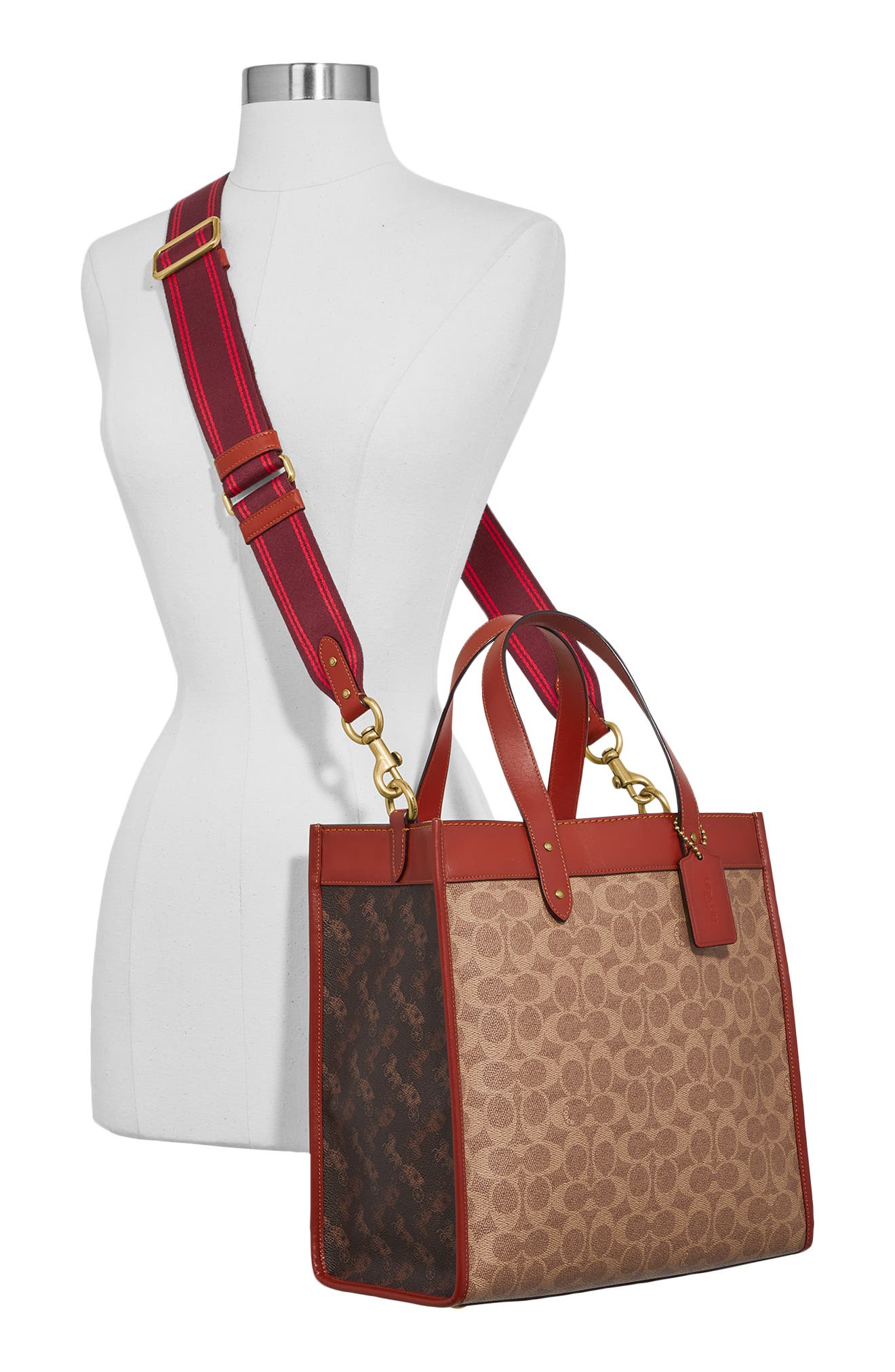 COACH Horse & Carriage Signature Coated Canvas Tote, Alternate, color, 