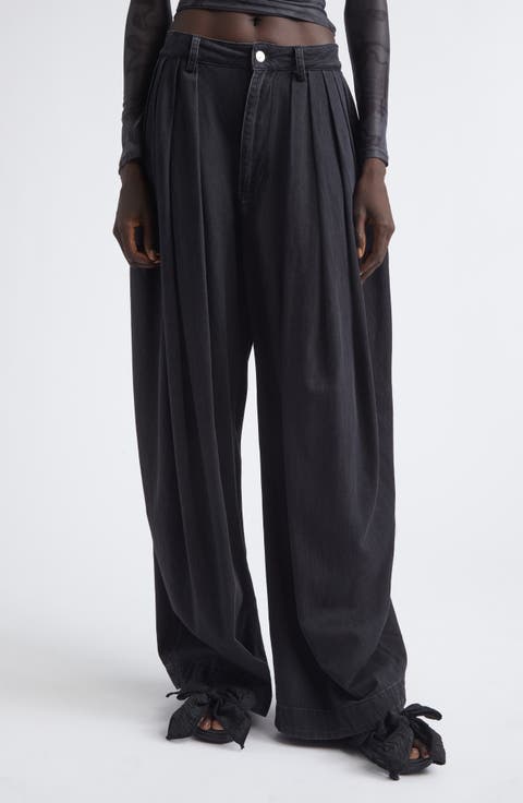 Simone Pleated High Waist Wide Leg Jeans