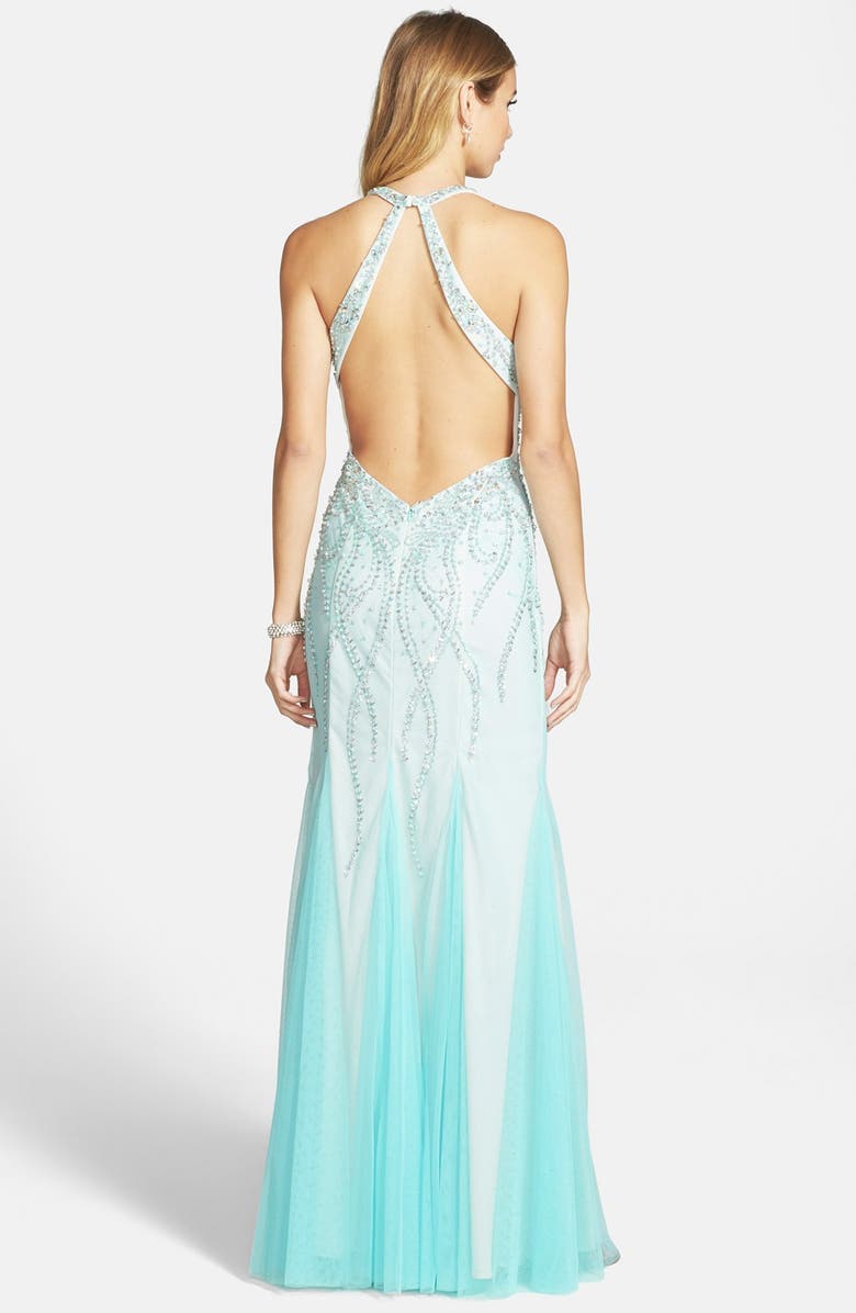 brown dress prom Brown Strapless Mermaid Prom Dresses with Tulle Bow-Tie Train