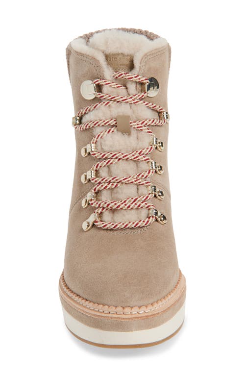 Kate Spade New York Willow Genuine Shearling Wedge Bootie In Brown