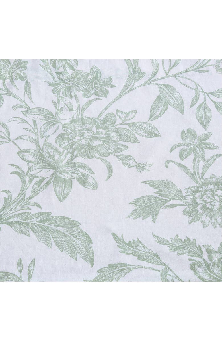 Laura Ashley Natalie 50" L x 25" W Cotton Floral Tie Up Valance - Light Green, Main, color, Open Lt-Pastel Green