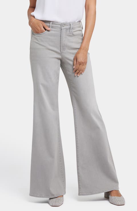 Mia Palazzo High Waist Flare Jeans (Optic White)