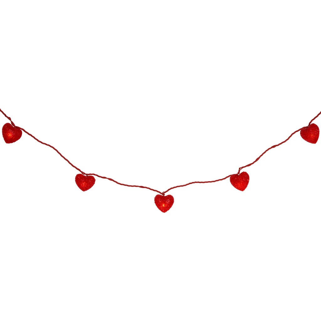 Northlight 10-count Red Heart Mini Valentine's Day Light Set, 7.5ft Red Wire In Red