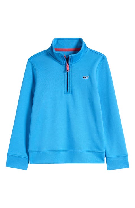 NWT Youth Boys Vineyard Vines store 1/4 Zip Classic Mock Neck Sweater in Deep Bay