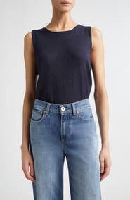 Eleventy Sequin Embellished Silk & Cotton Sweater Vest