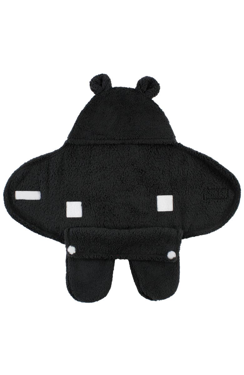 Hudson Baby Animal Fluffy Baby Outdoor Stroller Sack Wrap, Alternate, color, Black