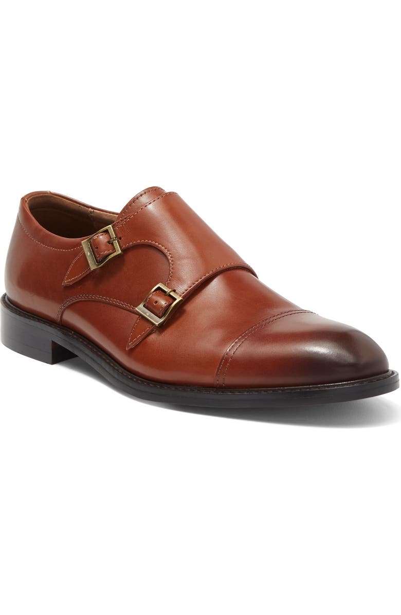 WINTHROP Parklane Suede Double Monk Strap Shoe, Main, color, Cognac