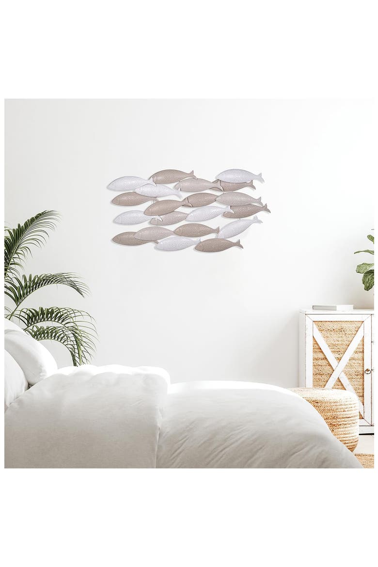 School of Fish Metal Wall Decor, Alternate, color, BEIGE MULTICOLOR