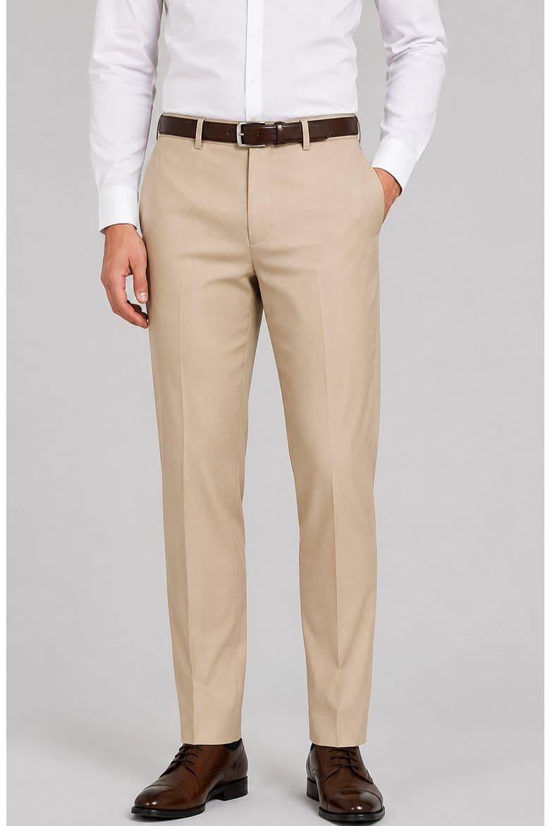 Stefano Modern Fit Wool Dress Pants, Main, color, BEIGE