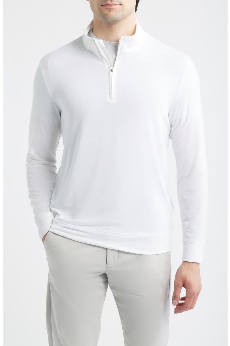 Luxe Quarter Zip Golf Pullover, Main, color, SNOW
