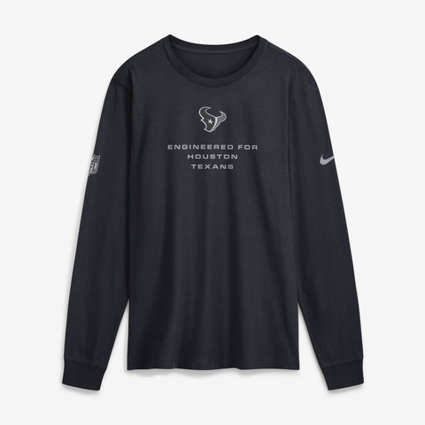 Men's Nike Navy Houston Texans Sideline Bold Arch Star Dri-FIT Long Sleeve T-Shirt
