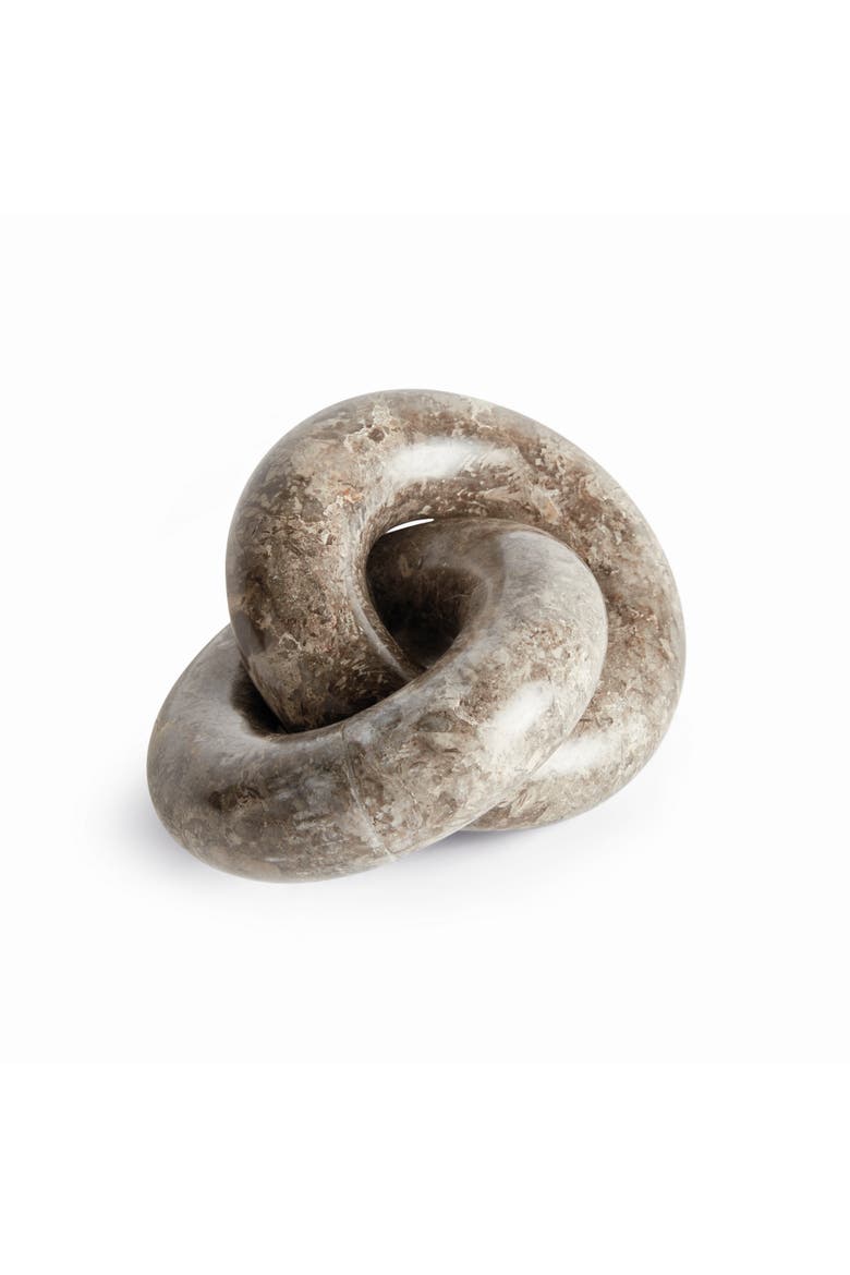 Linked Marble Rings Sculpture - Gray Marble Accent Decor, Main, color, Gray