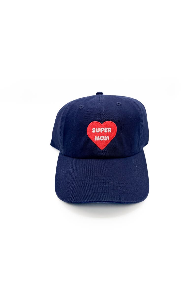 Super Mom Baseball Hat, Main, color, Navy