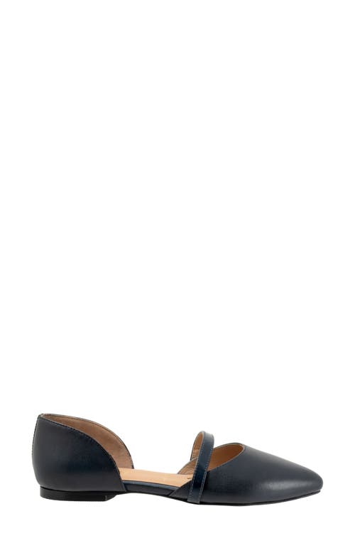 Trotters Emory D'orsay Pointed Toe Flat In Navy
