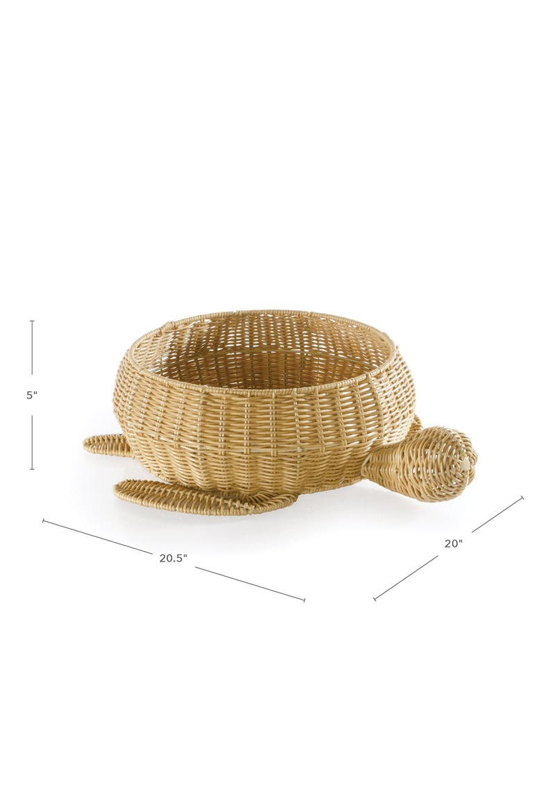 Turtle Washable Wicker Floor Basket, Alternate, color, Brown