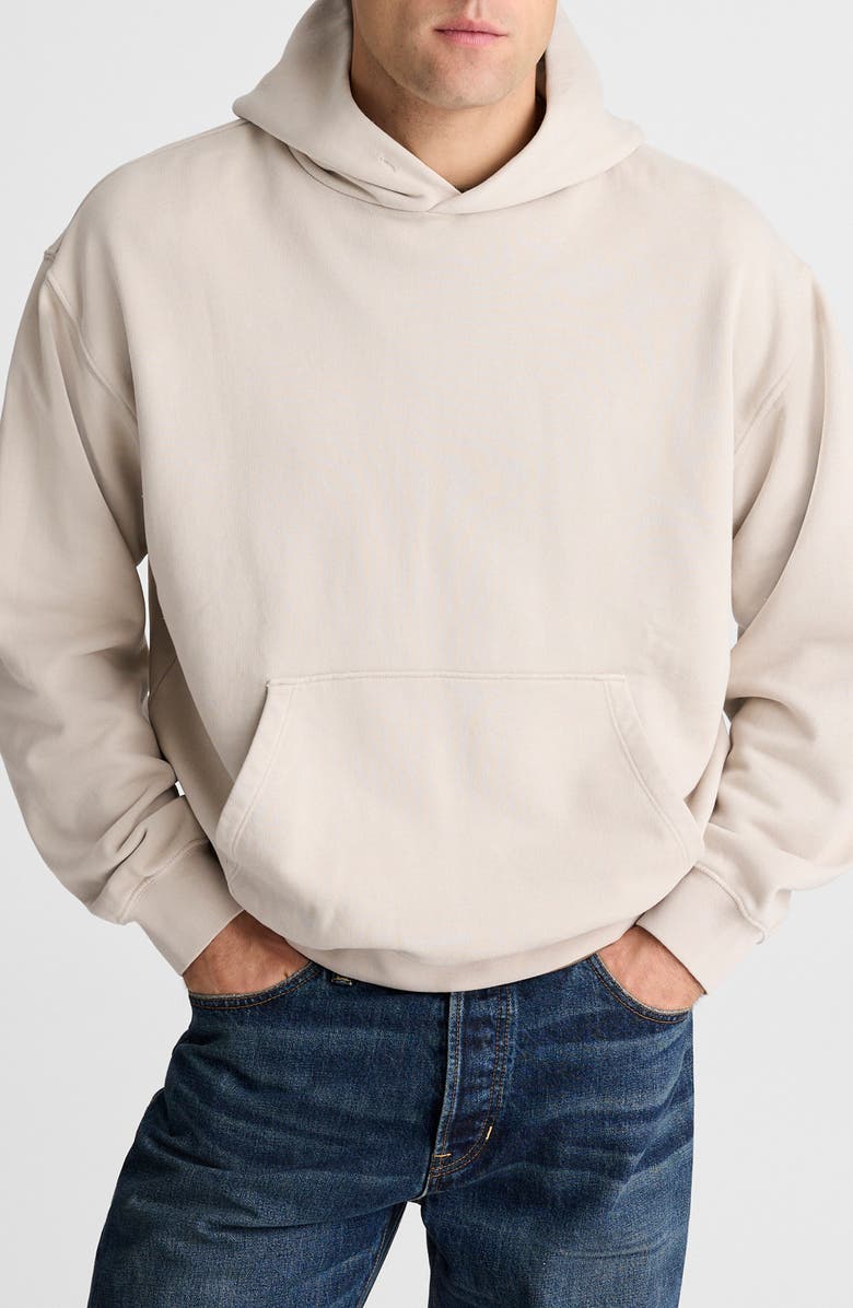 Madewell Woodland Brushed Terry Hoodie, Main, color, Bleached Canvas