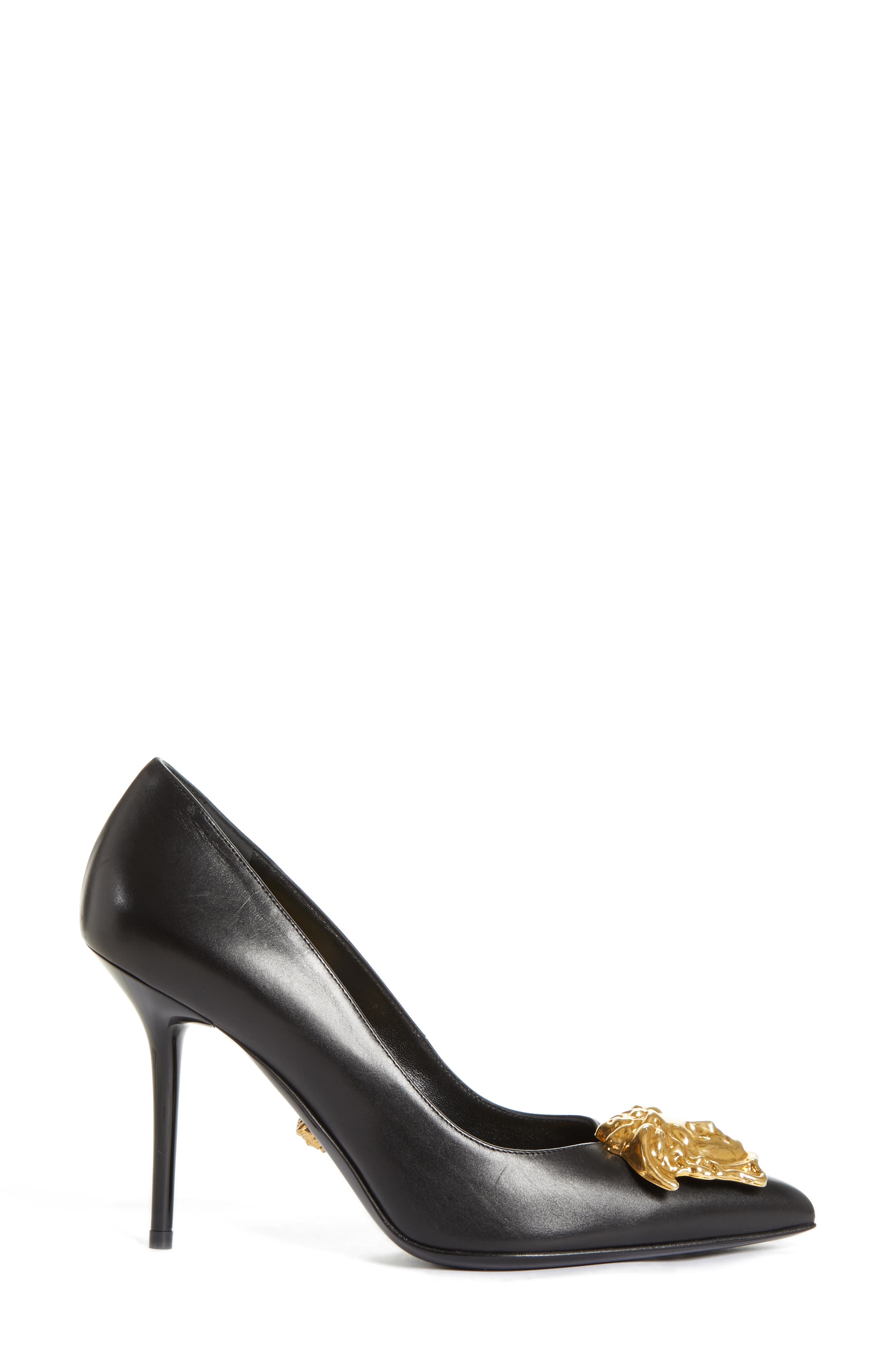 Versace Palazzo Medusa Pointed Toe Pump, Alternate, color, 