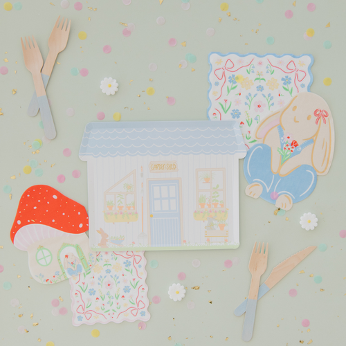 Shop Daydream Society Bunnies In The Garden Garden Shed Large Plates In Asssorted Pre-pack