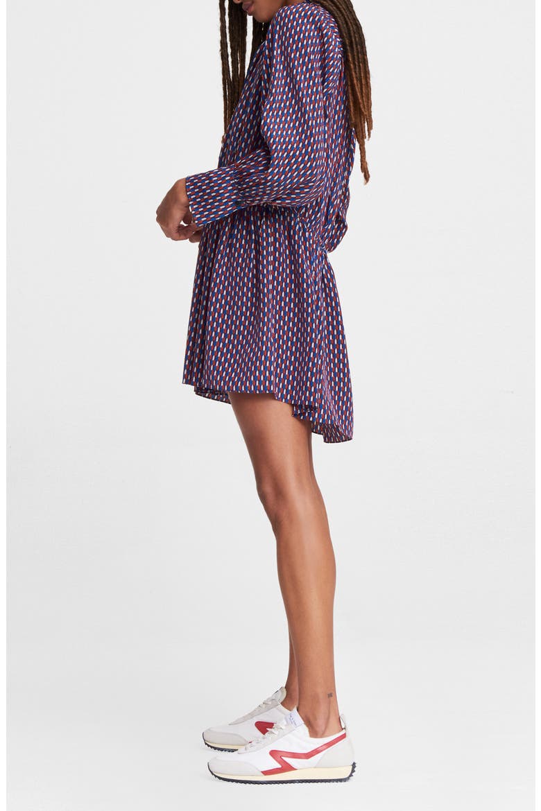 Carly Long Sleeve Silk Shirt Dress, Alternate, color, REDMULT
