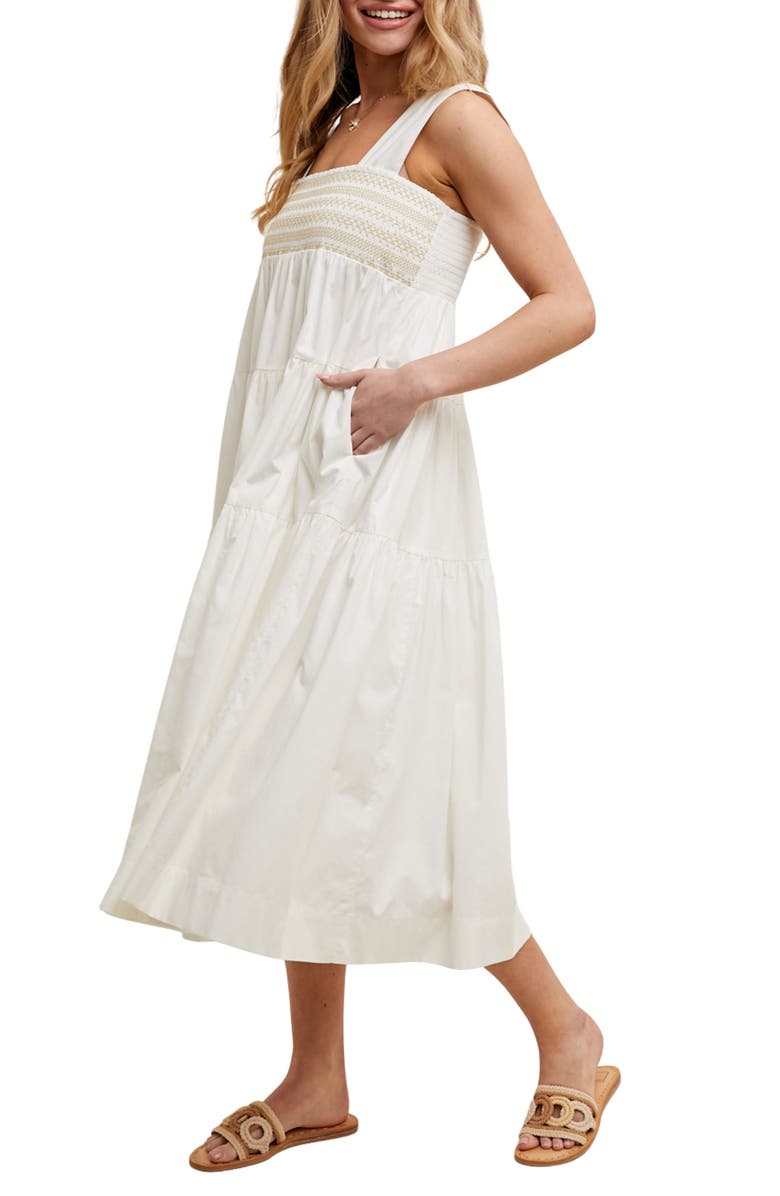 WISHLIST Tiered Maxi Dress, Alternate, color, White/ Taupe