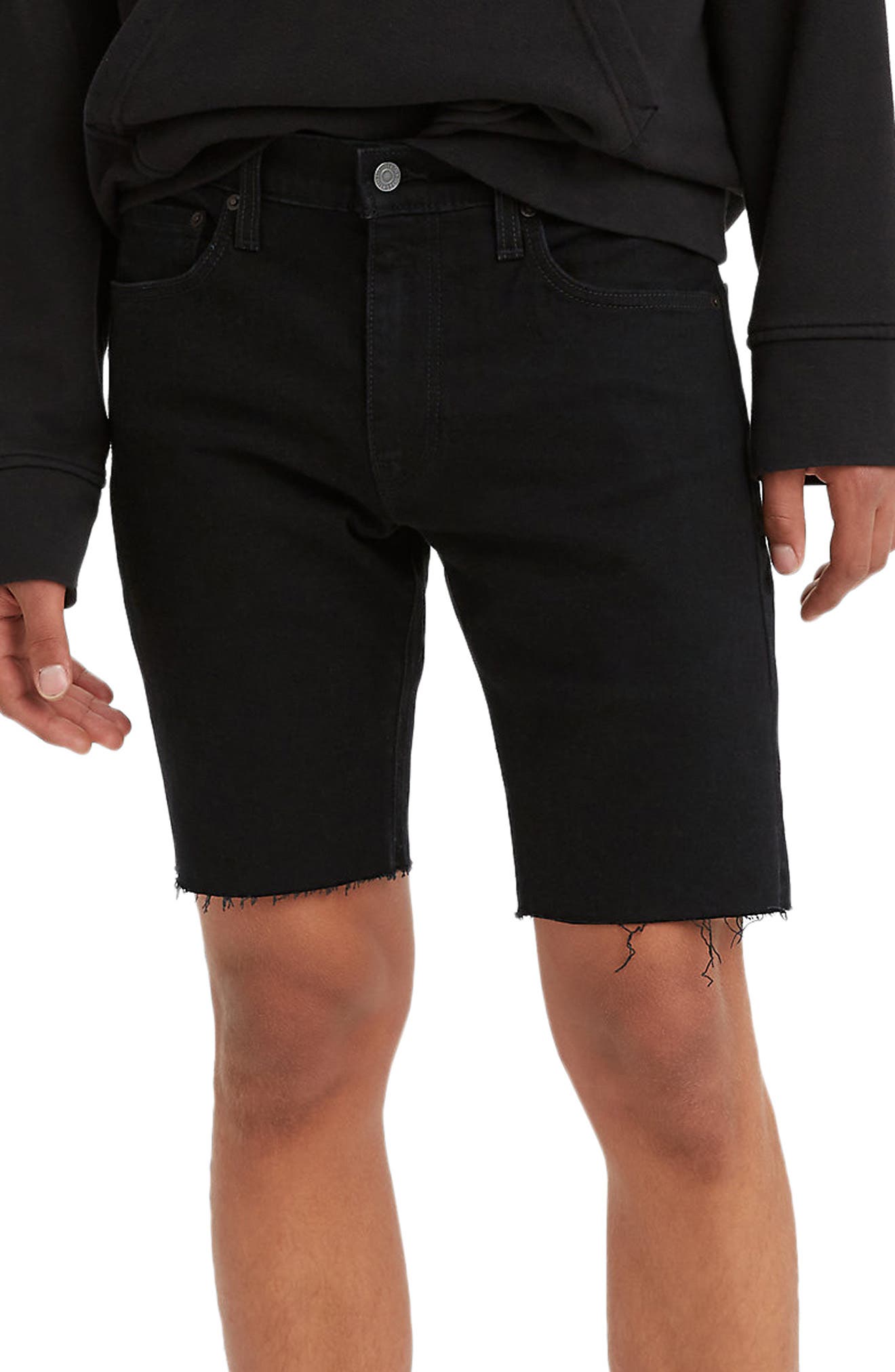 levi's Premium 412™ Slim Fit Denim Shorts in Iron Black Adv Short 