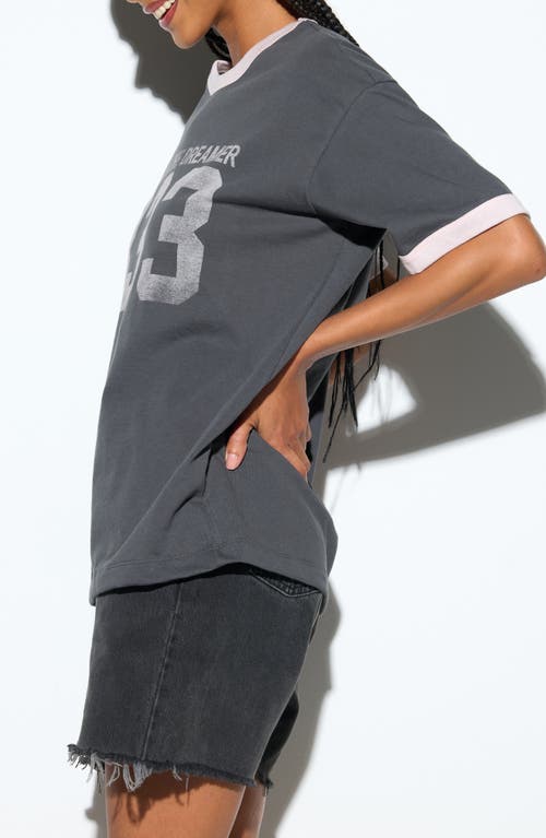 Spiritual Gangster 333 Boyfriend Ringer Graphic T-shirt In Gray