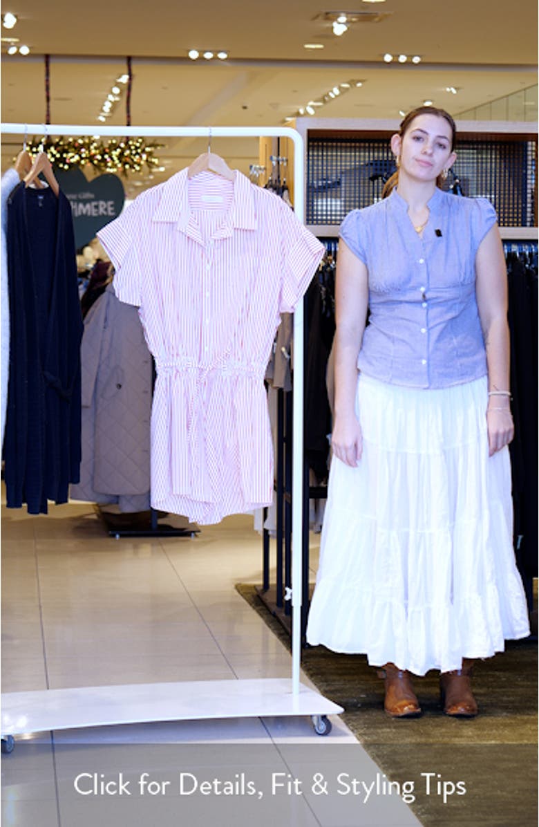 Zion Stripe Cotton Romper, sales video thumbnail