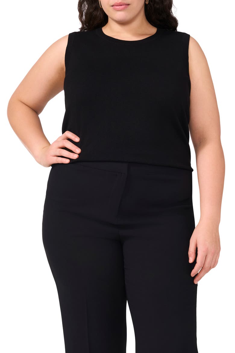 Sleeveless Knit Shell, Main, color, RICH BLACK