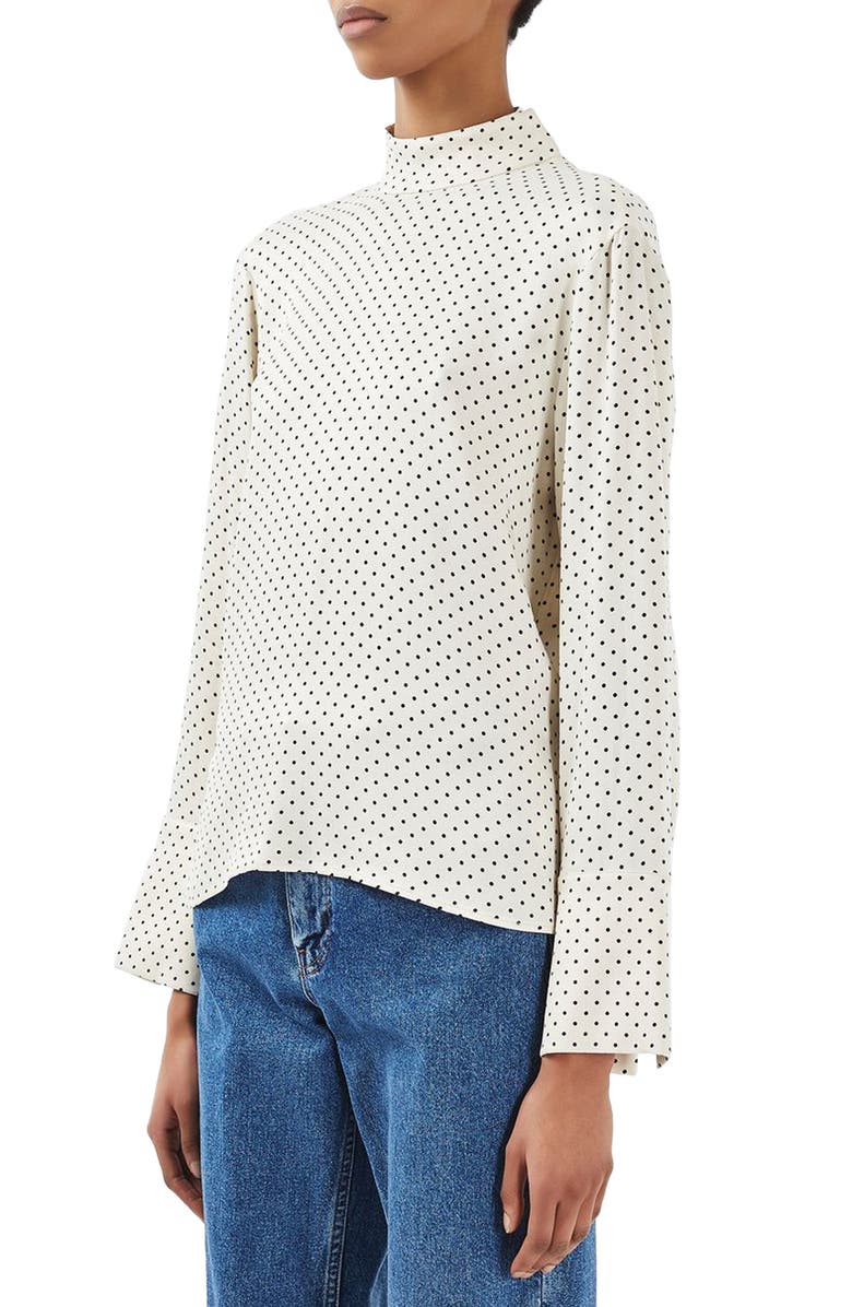 Topshop Boutique Polka Blouse, Alternate, color, 