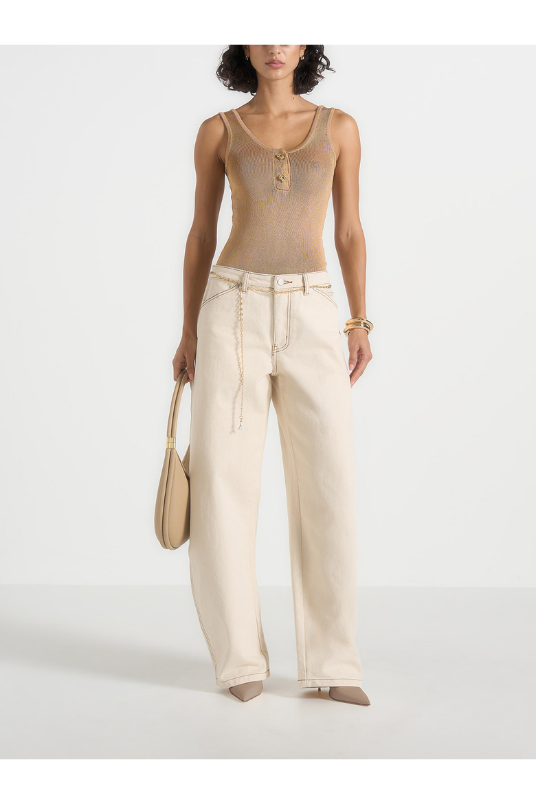 Enora Hourglass Jean With Chain, Main, color, Cream