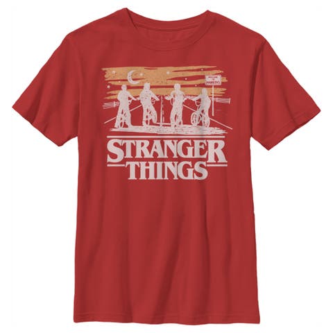 Boy's Stranger Things Moonlight Bike Ride Silhouettes  Graphic T-Shirt